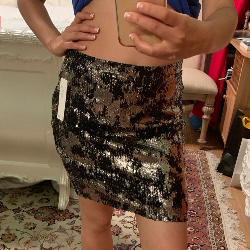 New Years black silver shiny skirt